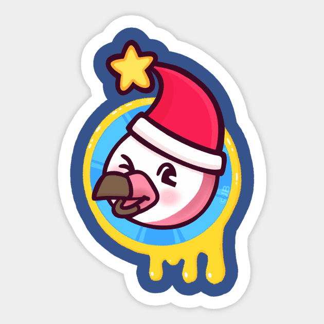 Flamingo in a Santa hat Sticker by Pickledjo